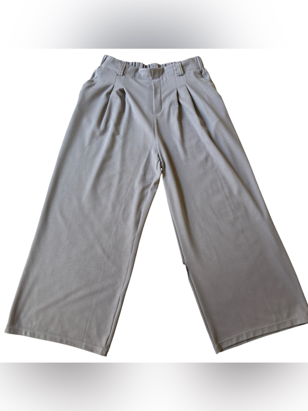 Halara Flex High Waisted Waffle Wide Leg Work Pants Grey M 8-10 - Picture 2 of 5